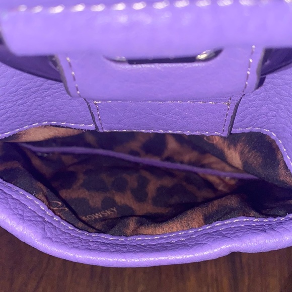 b. Makowsky Purple Slim Genuine Pebbled Leather Crossbody Bag - Picture 5 of 15